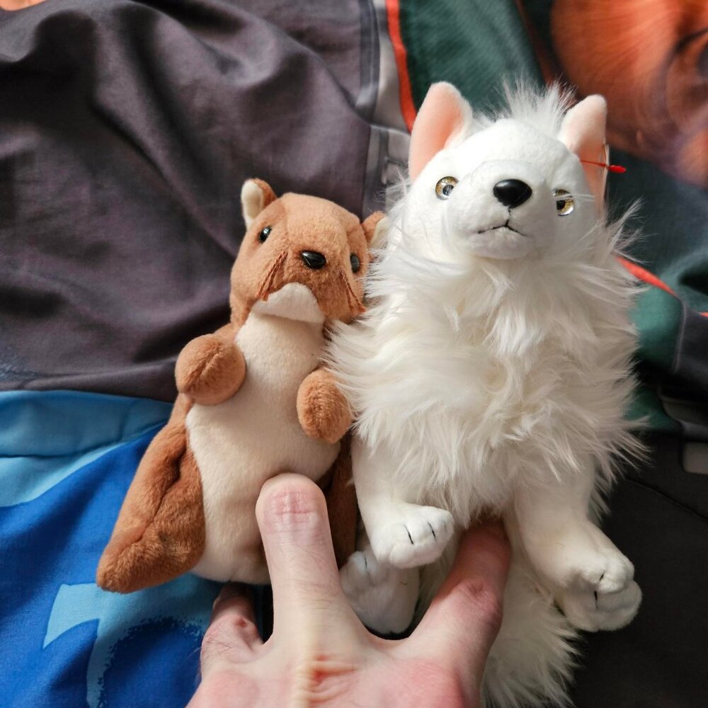 Ty Beanie Baby Snocap the Arctic + Nuts the Squirrel Plush lot of 2 (READ)